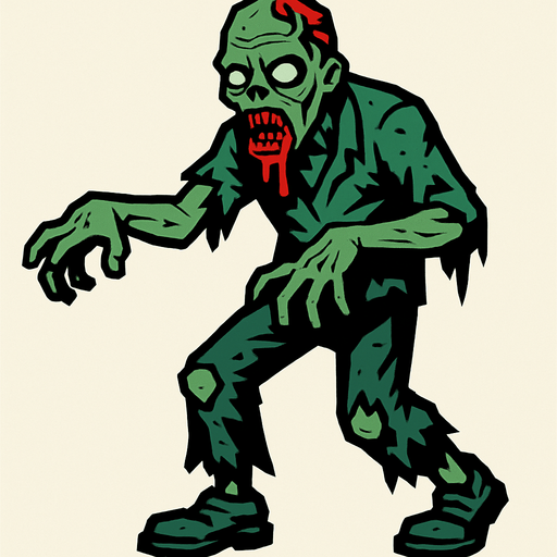 ZOMBIE.
In-Game asset.  2d.  High contrast.  No shadows