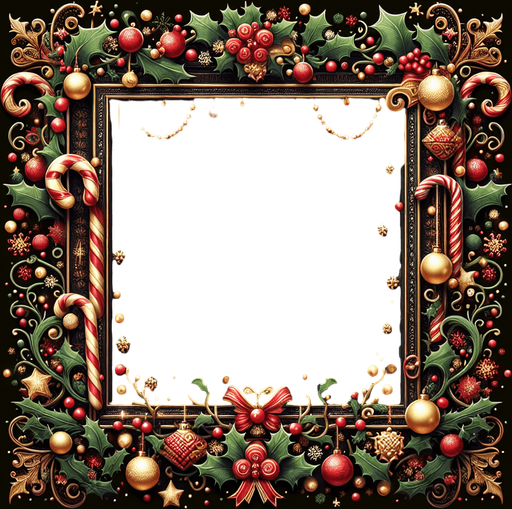frame of an empty christmas themed popup with a decorated border User interface