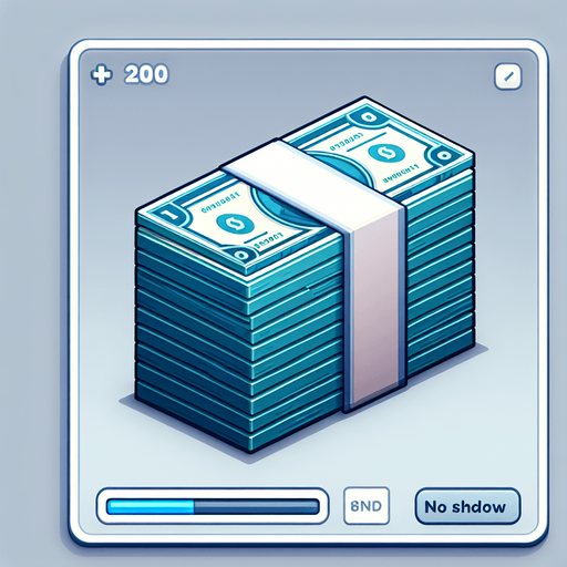 A stack of money.
Single Game Texture. In-Game asset. 2d. Blank background. High contrast. No shadows.