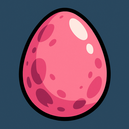 PINK EGG.
In-Game asset.  2d.  High contrast.  No shadows