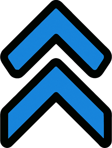 dobble arrow pionting up.
In-Game asset.  2d.  High contrast.  No shadows