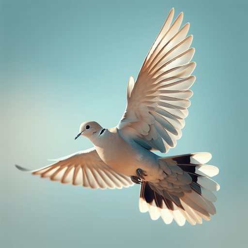 Flying Eurasian Collared Dove