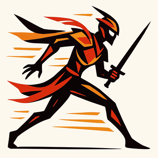 fast and slim warrior to represent speed.
In-Game asset.  2d.  High contrast.  No shadows