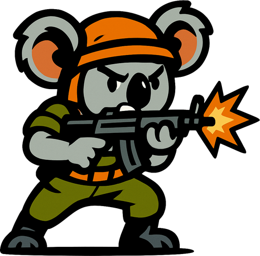 koala enemy soldier act shoot

In-Game asset.  2d.  High contrast.  No shadows