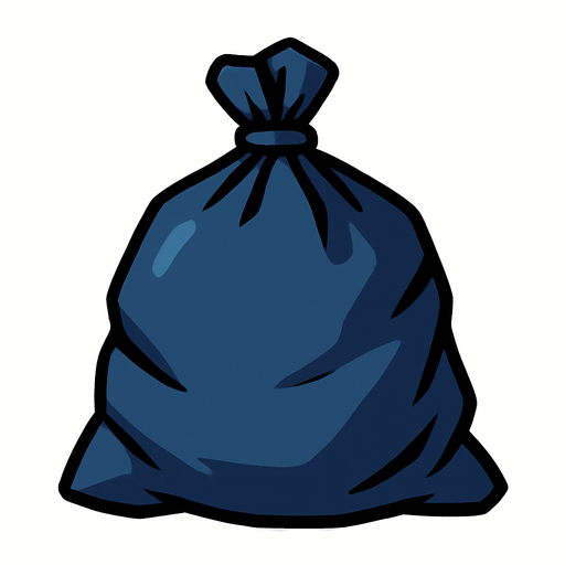 Bolsa de basura.
In-Game asset.  2d.  High contrast.  No shadows