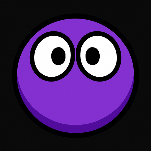 purple circle with two eyes, seen from above.. In-Game asset. 2d. High contrast. No shadows.
In-Game asset.  2d.  High contrast.  No shadows