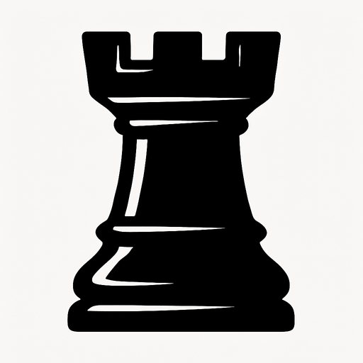 siyah satranç kalesi.
In-Game asset.  2d.  High contrast.  No shadows