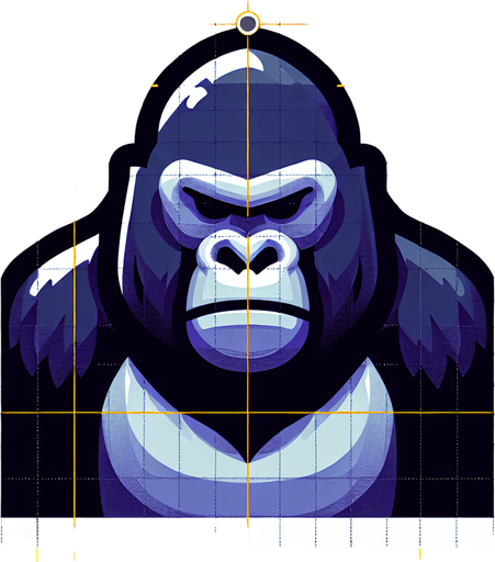 tagged Gorilla.
Single Game Texture.  In-Game asset.  2d.  Blank background.  High contrast.  No shadows