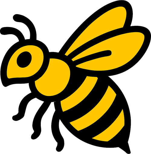 Abeille jaune.
In-Game asset.  2d.  High contrast.  No shadows