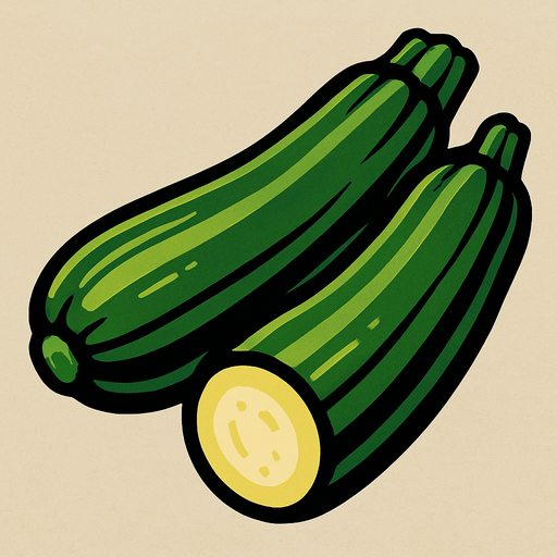 Courgettes.
In-Game asset.  2d.  High contrast.  No shadows