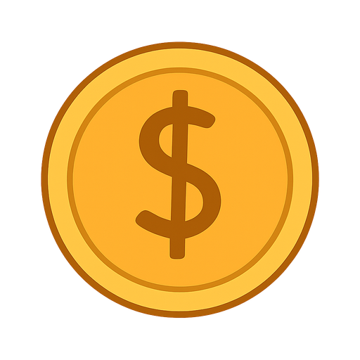 coin. No background. Transparent background. Blank background. No shadows. 2d. In-Game asset. flat