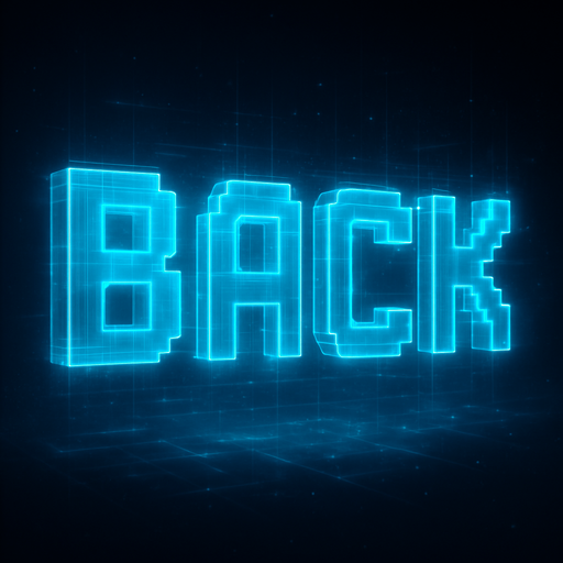 Neon cyberpunk hologram glowing semi-transparent 3D back projection