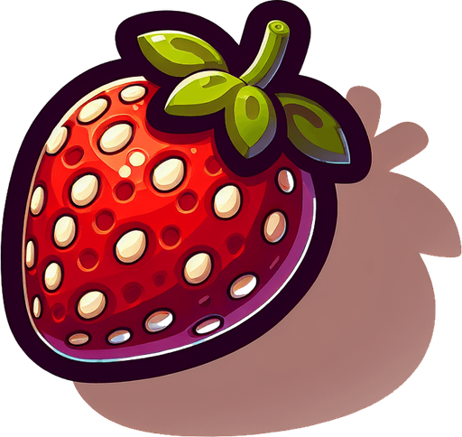 A Delicious strawberry..
Single Game Texture. In-Game asset. 2d. Blank background. High contrast. No shadows.