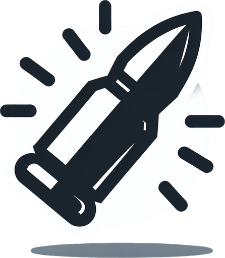 射出的是子弹形状.
Single Game Texture. In-Game asset. 2d. Blank background. High contrast. No shadows.