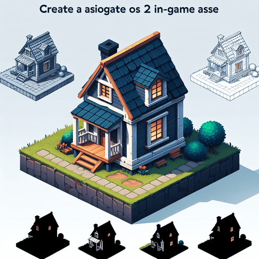 A house.
Single Game Texture.  In-Game asset.  2d.  Blank background.  High contrast.  No shadows