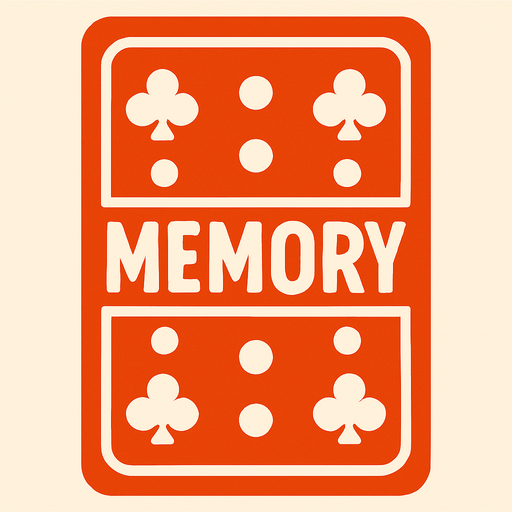 Create an image for a memory game's card's back.
In-Game asset.  2d.  High contrast.  No shadows