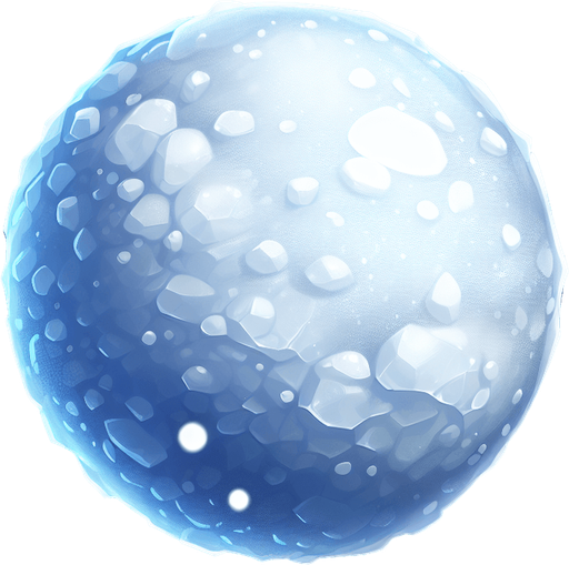 snow ball.
Single Game Texture.  In-Game asset.  2d.  Blank background.  High contrast