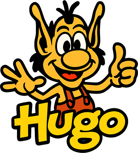Hugo.
In-Game asset.  2d.  High contrast.  No shadows