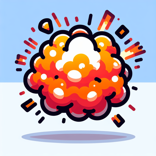explosion toony.
Single Game Texture. In-Game asset. 2d. Blank background. High contrast. No shadows.