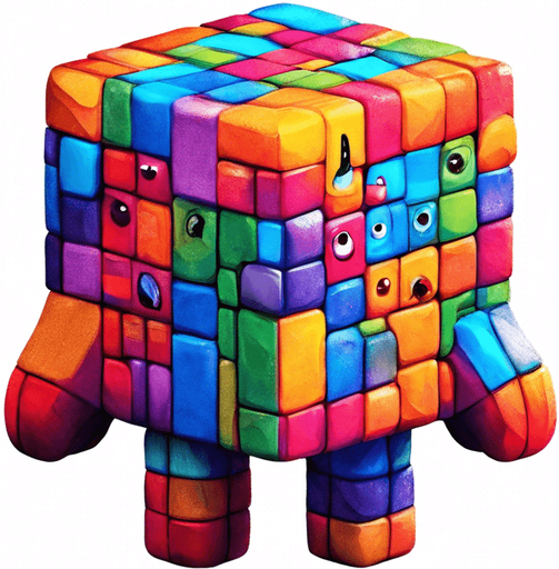 Add cute eyes to the cube