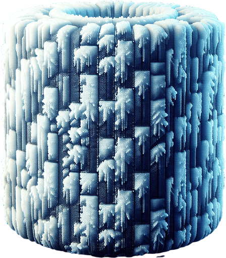 frosty tube. pixelated. 8 bit. Single Game Texture. In-Game asset. 2d. Blank background. High contrast. No shadows.