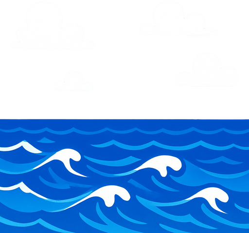 gökyüzü ve deniz.
In-Game asset.  2d.  High contrast.  No shadows