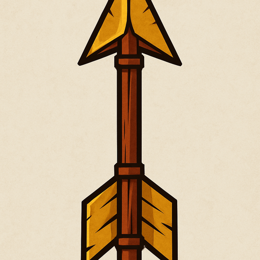 big balista arrow  vertical imagw.
In-Game asset.  2d.  High contrast.  No shadows