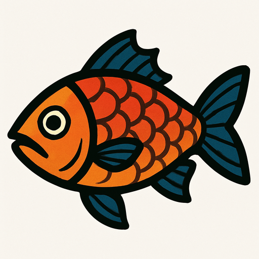 medium-sized fish.
In-Game asset.  2d.  High contrast.  No shadows