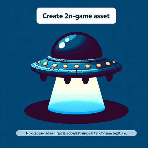 An Ufo.
Single Game Texture. In-Game asset. 2d. Blank background. High contrast. No shadows.