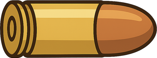 bana bir silah mermisi oluştur. No background. Transparent background. Blank background. No shadows. 2d. In-Game asset. flat