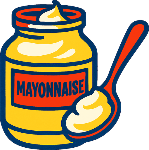 mayonnaise.
2d.  High contrast.  No shadows