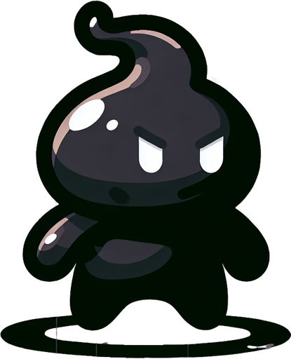 Un slime de sombra RPG con estilo suave y simple.
Single Game Texture.  In-Game asset.  2d.  Blank background.  High contrast.  No shadows