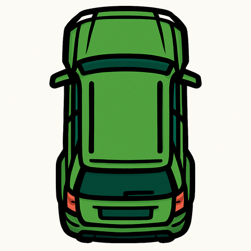 can you make a green top down view suv car.
In-Game asset.  2d.  High contrast.  No shadows
