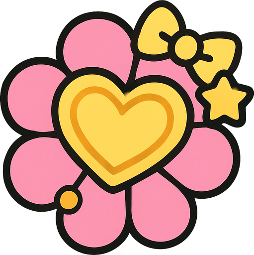 cute design accessory top view..
In-Game asset.  2d.  High contrast.  No shadows