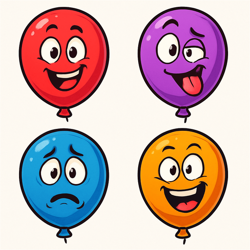Make funny faces on Balloon and make it more colorful in different colors.
In-Game asset.  2d.  No shadows