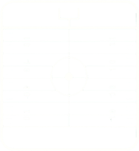 A football field.
In-Game asset.  2d.  High contrast.  No shadows