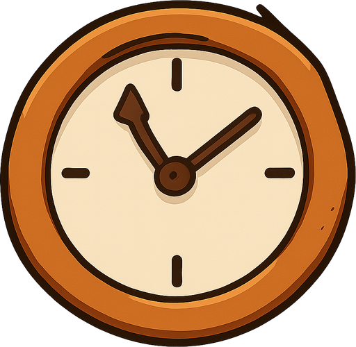 clock. No background. Transparent background. Blank background. No shadows. 2d. In-Game asset. flat