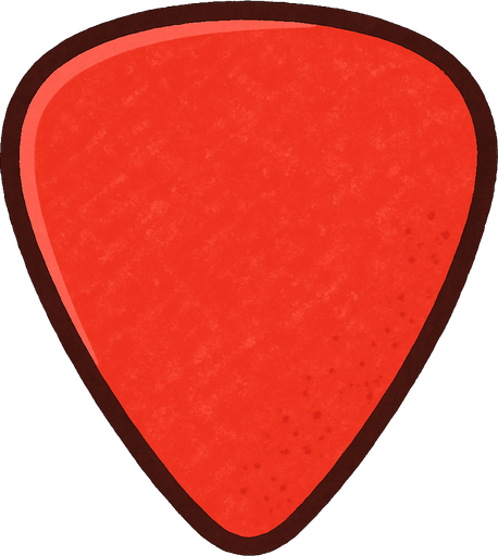 Kırmızı pastel renk gitar çalma aksesuarı.
In-Game asset.  2d.  High contrast.  No shadows