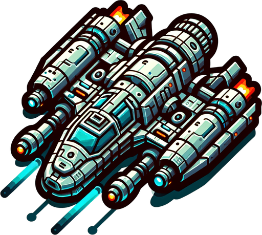 A spaceship shooter.
Single Game Texture. In-Game asset. 2d. Blank background. High contrast. No shadows.