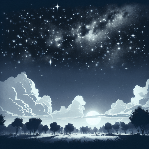 background of a sky at night, some stars Single Game Texture. In-Game asset. 2d. Blank background. High contrast. No shadows.