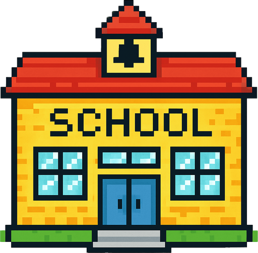 School tile 2d pixilated topdown.
In-Game asset.  2d.  High contrast.  No shadows