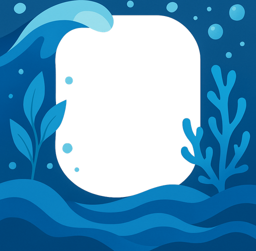 Un marco para una carta que represente al tipo agua