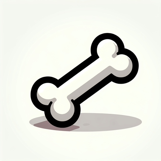 bone. clipart. cartoon. Blank background. High contrast. No shadows..