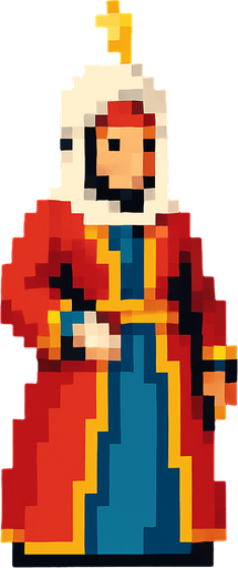 ottoman lady pixel.
In-Game asset.  2d.  High contrast.  No shadows