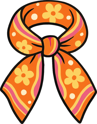 cute design scarf top view..
In-Game asset.  2d.  High contrast.  No shadows