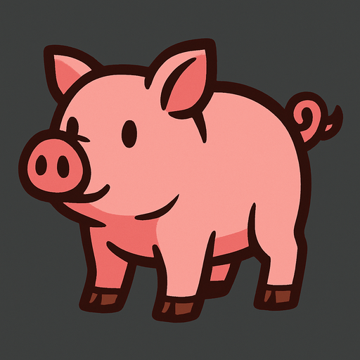 Pig.
In-Game asset.  2d.  High contrast.  No shadows