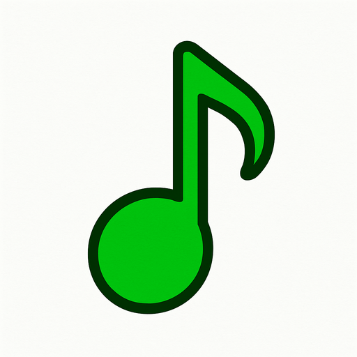 2D yesil renkte golgesiz re notasini yap.
In-Game asset.  2d.  High contrast.  No shadows