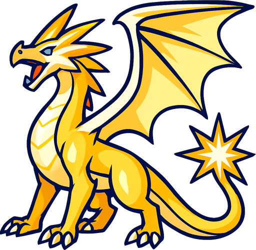 Dragon de la lumière.
In-Game asset.  2d.  High contrast.  No shadows
