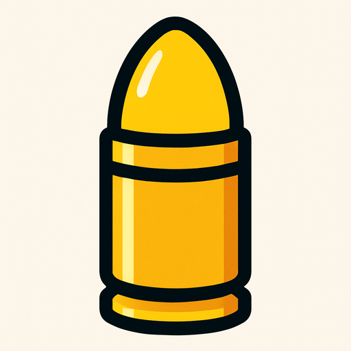 bullet.
In-Game asset.  2d.  High contrast.  No shadows