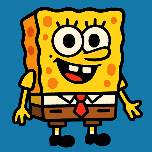 sungerbob benzerı ama aynısı degıl.
In-Game asset.  2d.  High contrast.  No shadows